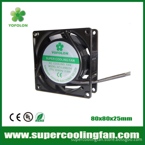 80x80x25mm 220V AC Cooling fan 80mm cabinet ac motor fan with CE CCC SGS UL ROHS approved